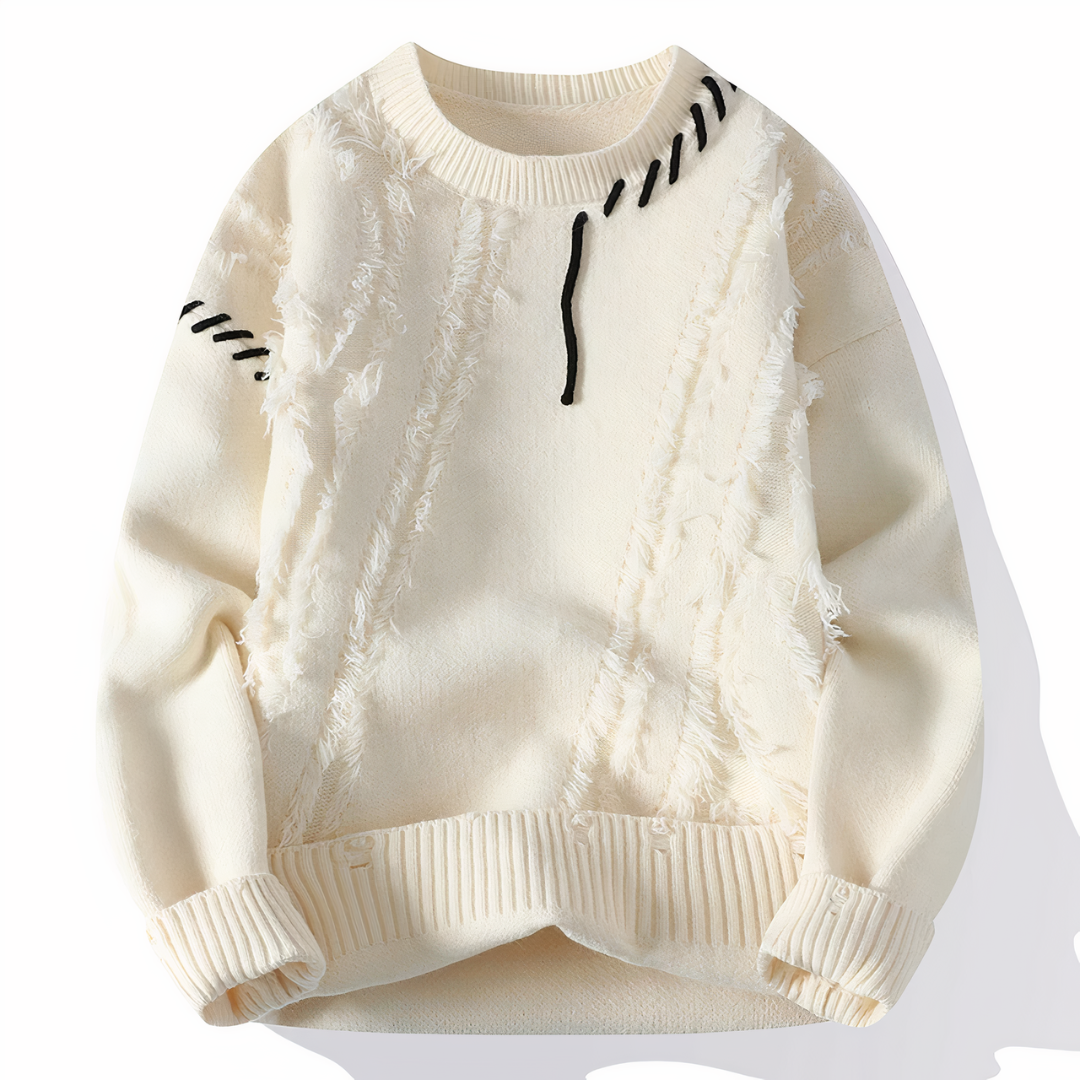 Monti | Patchwork Heren Sweater | Stijlvol & Warm | Perfecte Trui voor Herfst & Winter